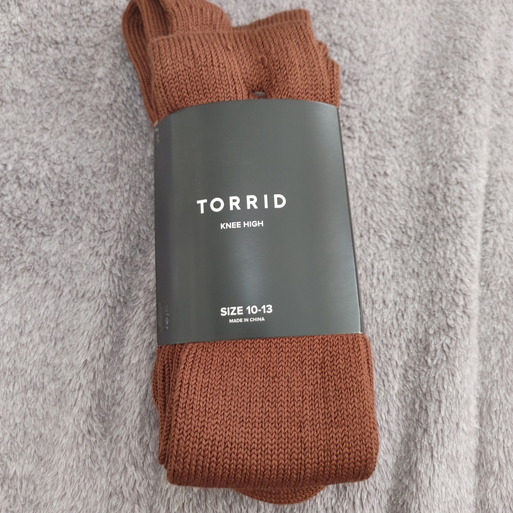 Torrid Chocolate Ribbed Knee-High Socks - Picture 2 of 3
